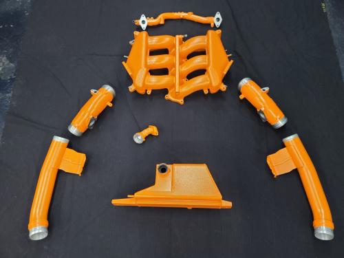 R35 GT-R parts coated in Tucker Orange