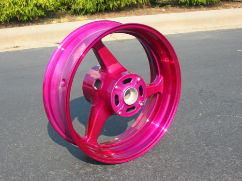 Candy Raspberry wheel over chrome